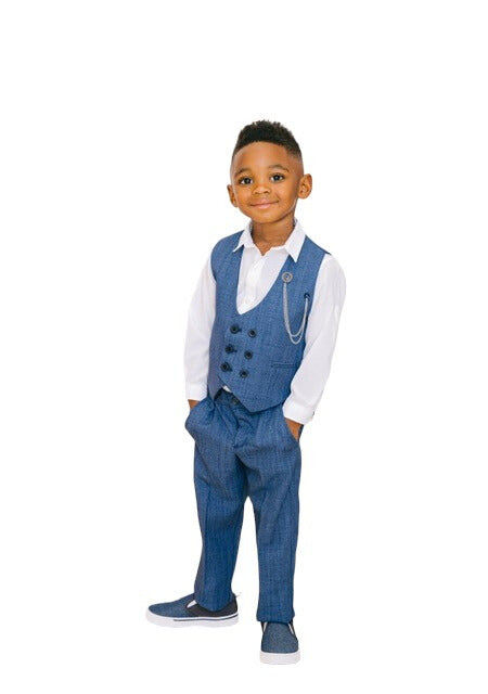 3 PIECE SUIT - BLUE VEST